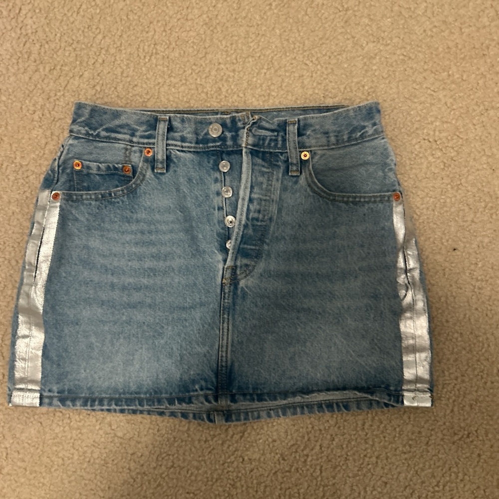 Levi's Light Blue Mini Skirt with Metallic Accents